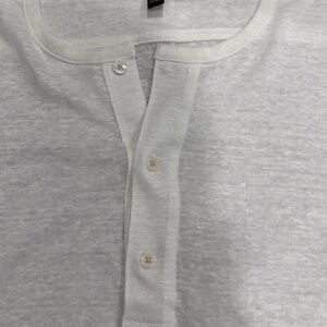 Men’s Banana Republic Ivory Linen Henley T Shirt